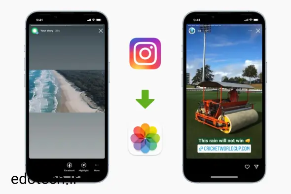 دانلود استوری اینستاگرام با گوشی آیفون